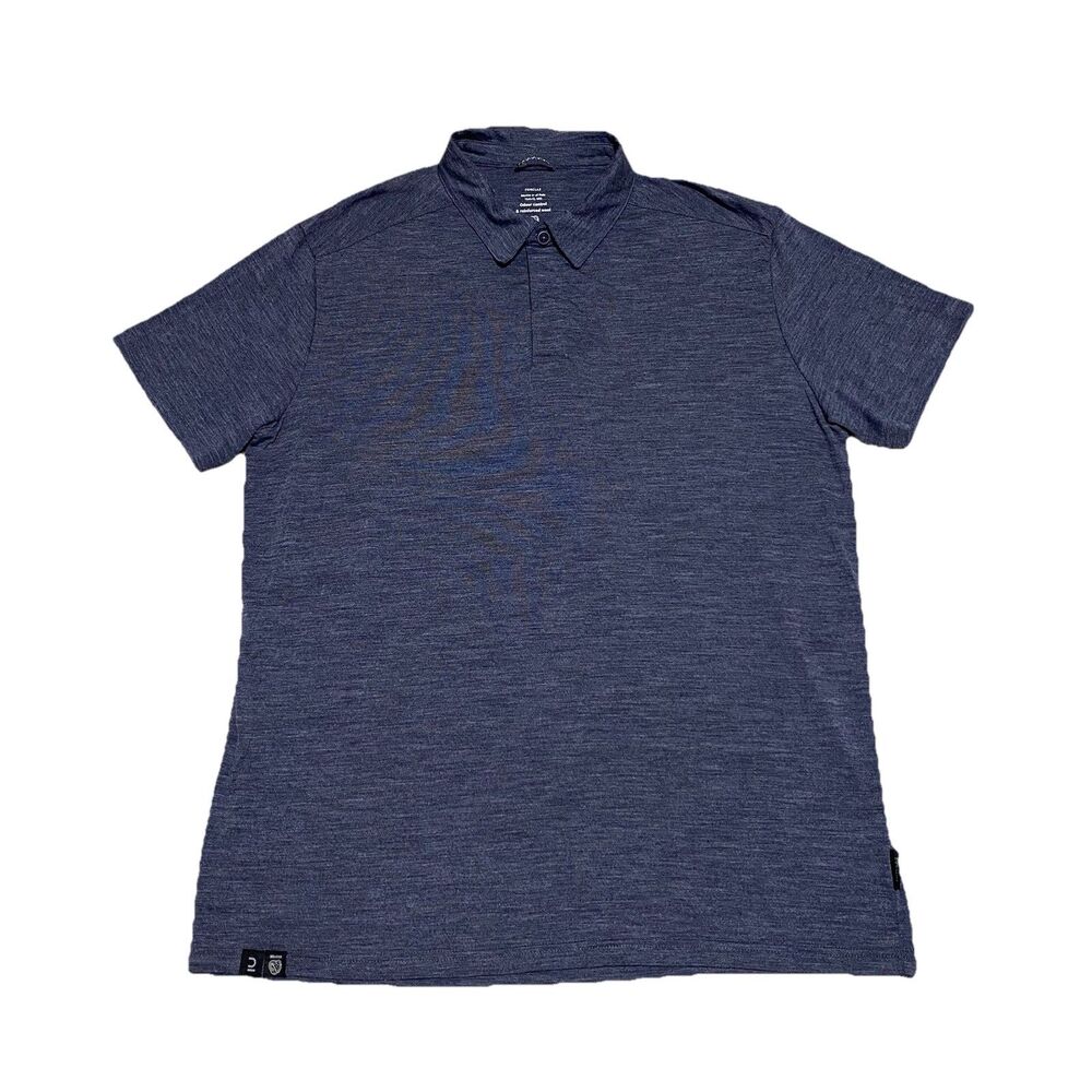 Decathlon Forclaz Merino Wool Travel 500 Polo Shirt Mens XL Navy Blue 44" Chest